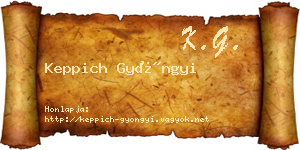 Keppich Gyöngyi névjegykártya